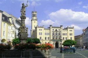 Zittau mit Blick auf das Rathaus